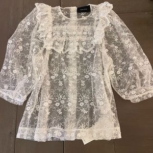 Simone Rocha White Tulle Top UK 8